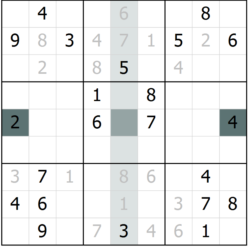 Position des candidats pour la solution de la Gr 33 page 35 du magazine de sudoku Expert n° 019