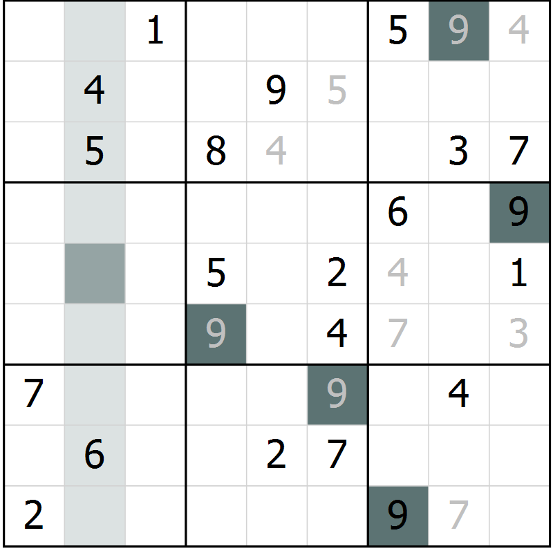 Position des candidats pour la solution de la Gr 34 page 36 du magazine de sudoku Expert n° 019