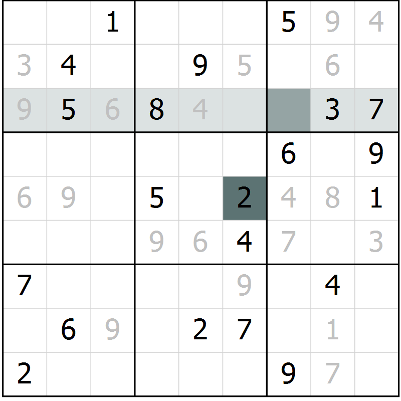 Position des candidats pour la solution de la Gr 34 page 36 du magazine de sudoku Expert n° 019