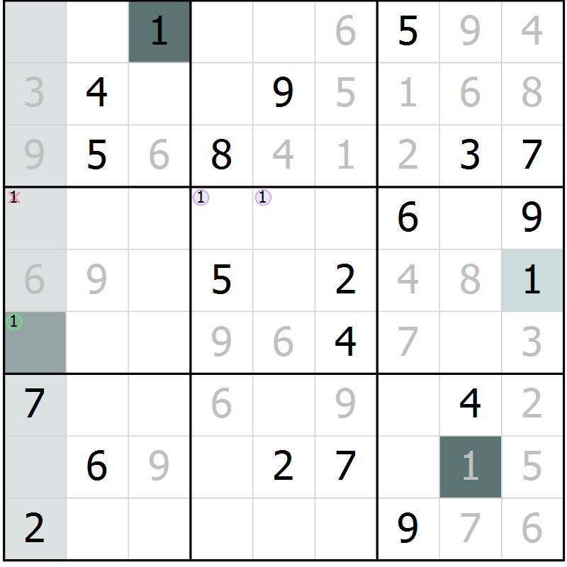 Position des candidats pour la solution de la Gr 34 page 36 du magazine de sudoku Expert n° 019