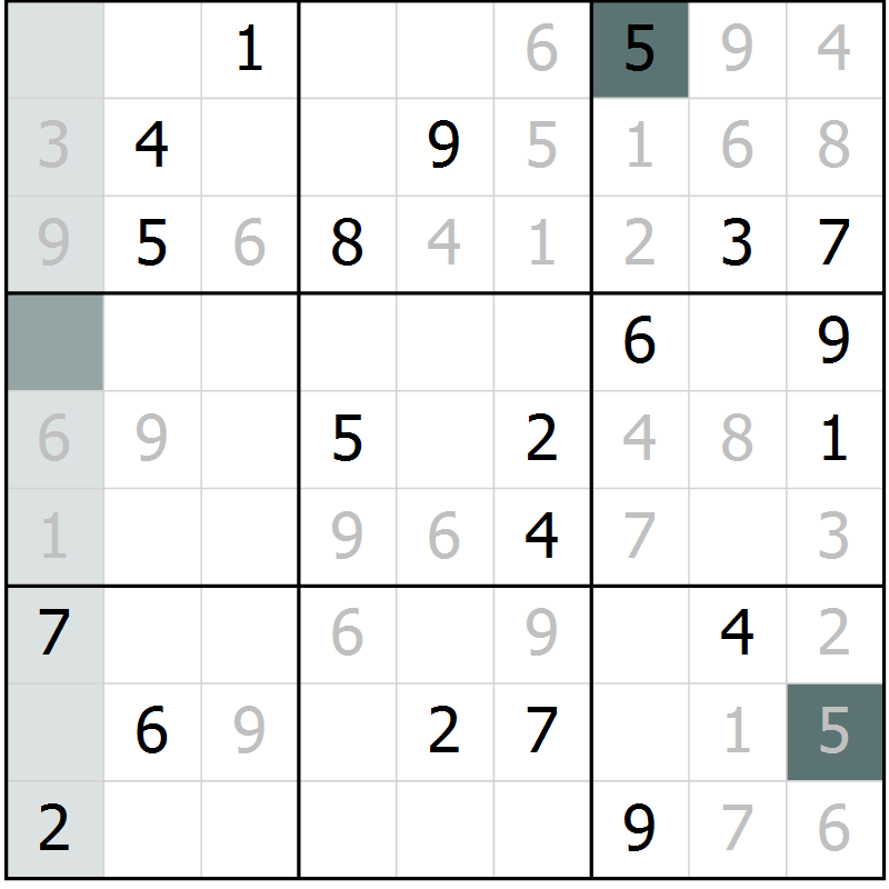 Position des candidats pour la solution de la Gr 34 page 36 du magazine de sudoku Expert n° 019