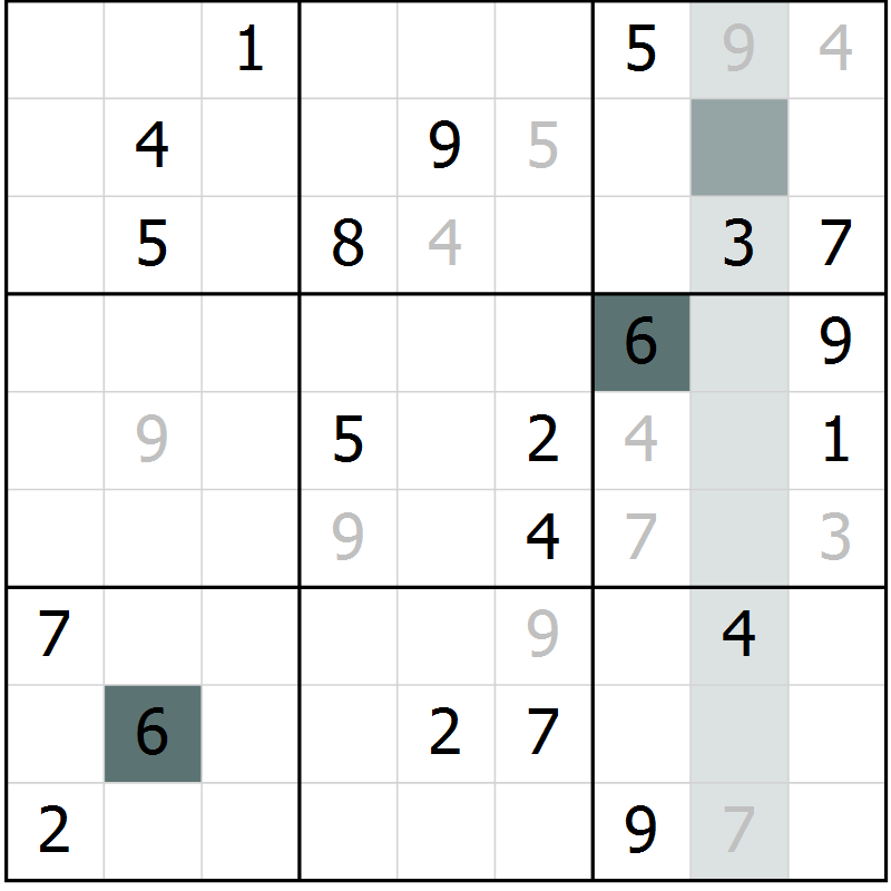 Position des candidats pour la solution de la Gr 34 page 36 du magazine de sudoku Expert n° 019