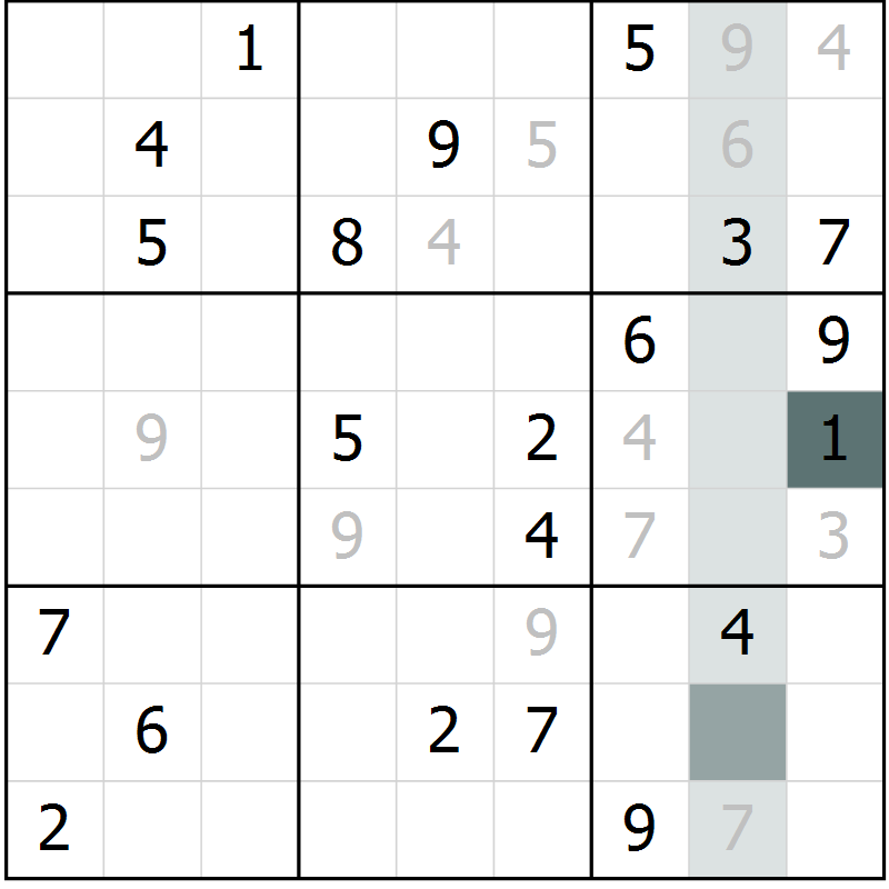 Position des candidats pour la solution de la Gr 34 page 36 du magazine de sudoku Expert n° 019
