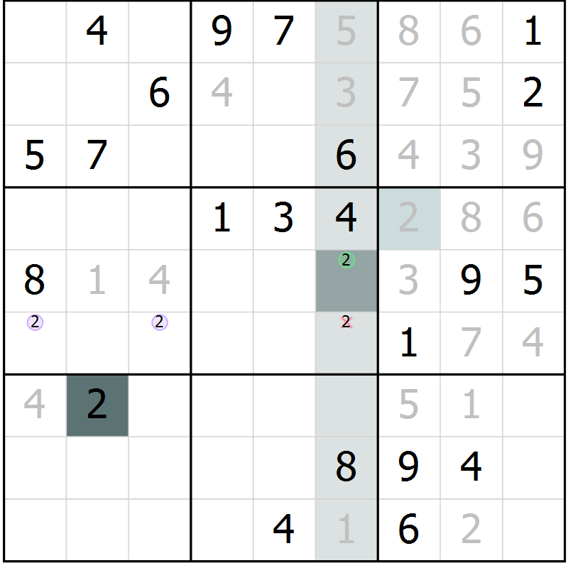 Position des candidats pour la solution de la Gr 35 page 37 du magazine de sudoku Expert n° 019