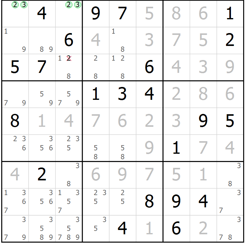 Position des candidats pour la solution de la Gr 35 page 37 du magazine de sudoku Expert n° 019