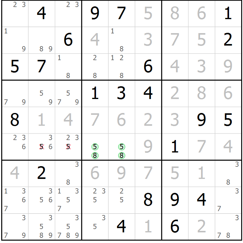 Position des candidats pour la solution de la Gr 35 page 37 du magazine de sudoku Expert n° 019