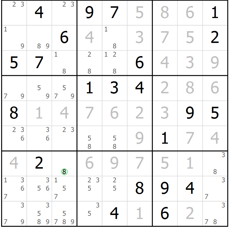 Position des candidats pour la solution de la Gr 35 page 37 du magazine de sudoku Expert n° 019