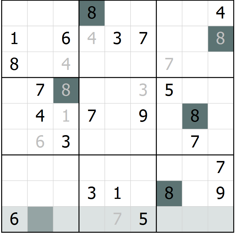 Position des candidats pour la solution de la Gr 36 page 38 du magazine de sudoku Expert n° 019