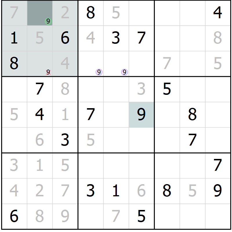 Position des candidats pour la solution de la Gr 36 page 38 du magazine de sudoku Expert n° 019