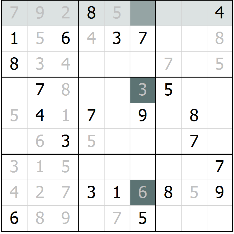 Position des candidats pour la solution de la Gr 36 page 38 du magazine de sudoku Expert n° 019