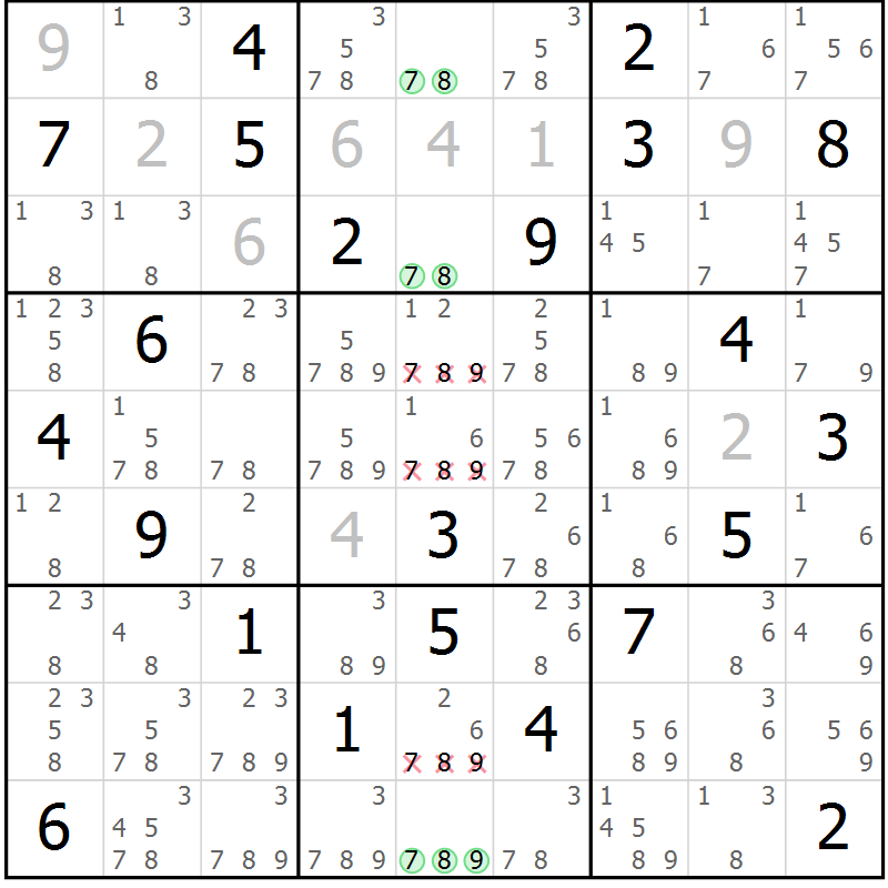 Position des candidats pour la solution de la Gr 37 page 39 du magazine de sudoku Expert n° 019