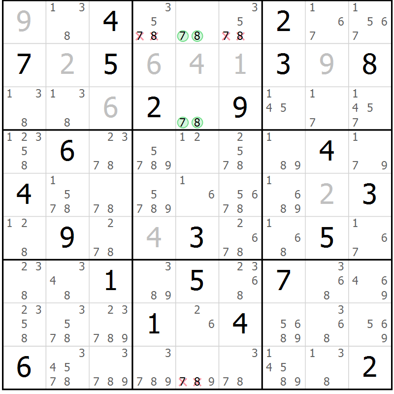 Position des candidats pour la solution de la Gr 37 page 39 du magazine de sudoku Expert n° 019
