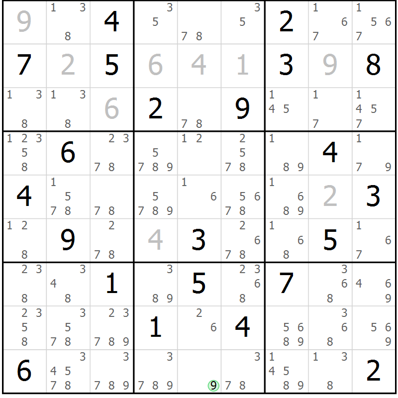 Position des candidats pour la solution de la Gr 37 page 39 du magazine de sudoku Expert n° 019