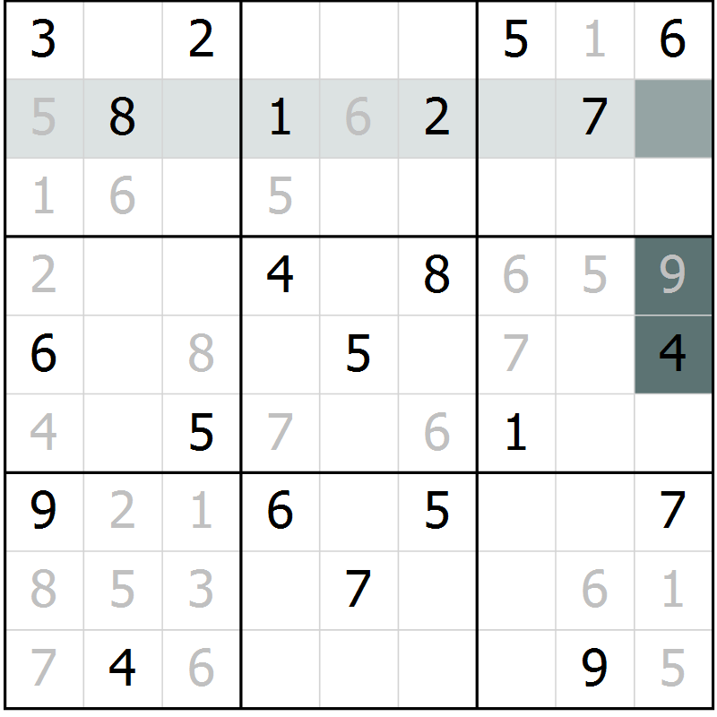 Position des candidats pour la solution de la Gr 38 page 40 du magazine de sudoku Expert n° 019