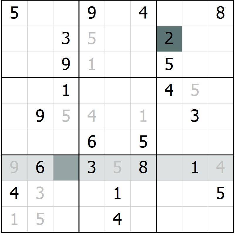 Position des candidats pour la solution de la Gr 39 page 41 du magazine de sudoku Expert n° 019