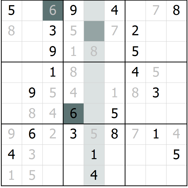 Position des candidats pour la solution de la Gr 39 page 41 du magazine de sudoku Expert n° 019