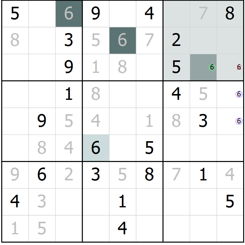 Position des candidats pour la solution de la Gr 39 page 41 du magazine de sudoku Expert n° 019