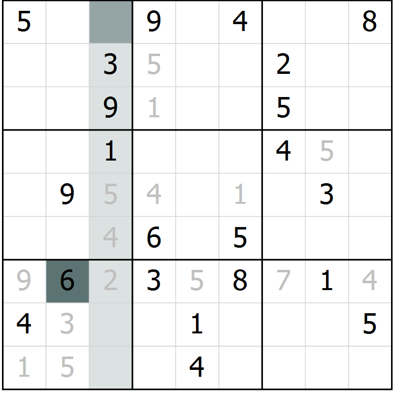 Position des candidats pour la solution de la Gr 39 page 41 du magazine de sudoku Expert n° 019
