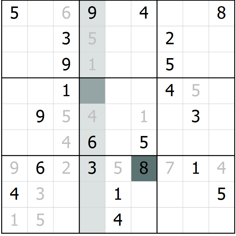 Position des candidats pour la solution de la Gr 39 page 41 du magazine de sudoku Expert n° 019