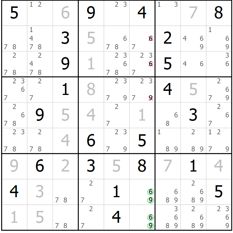 Position des candidats pour la solution de la Gr 39 page 41 du magazine de sudoku Expert n° 019