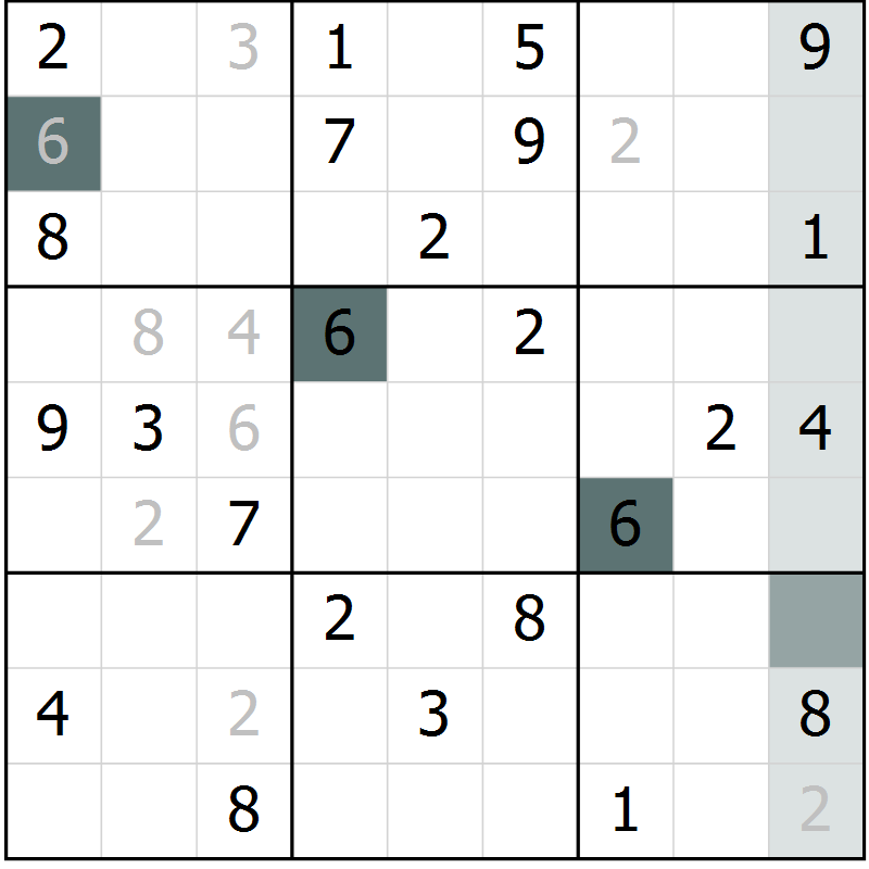 Position des candidats pour la solution de la Gr 4 page 6 du magazine de sudoku Expert n° 019