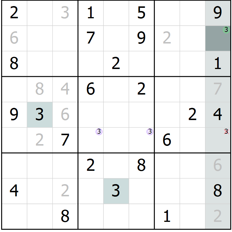 Position des candidats pour la solution de la Gr 4 page 6 du magazine de sudoku Expert n° 019