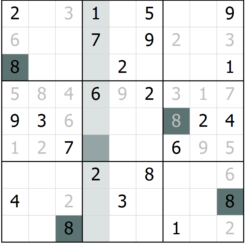 Position des candidats pour la solution de la Gr 4 page 6 du magazine de sudoku Expert n° 019
