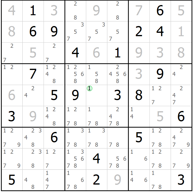 Position des candidats pour la solution de la Gr 40 page 42 du magazine de sudoku Expert n° 019
