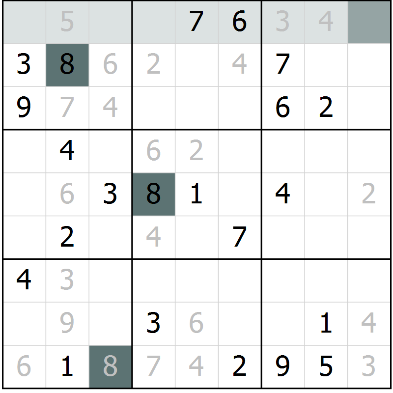 Position des candidats pour la solution de la Gr 41 page 43 du magazine de sudoku Expert n° 019