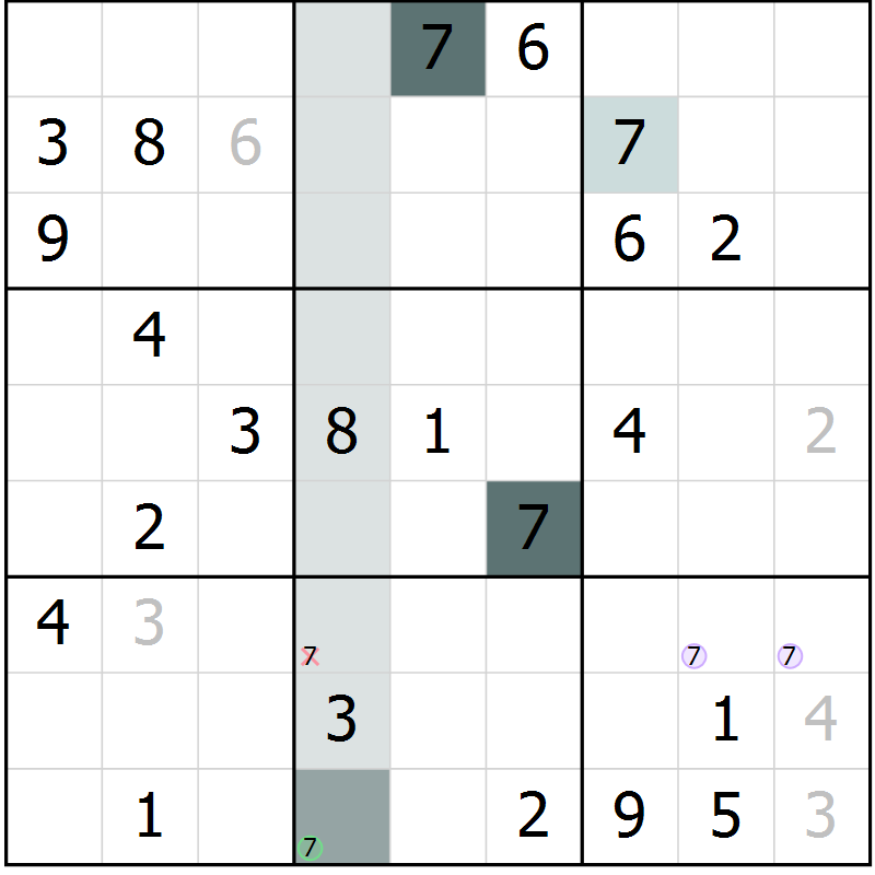 Position des candidats pour la solution de la Gr 41 page 43 du magazine de sudoku Expert n° 019