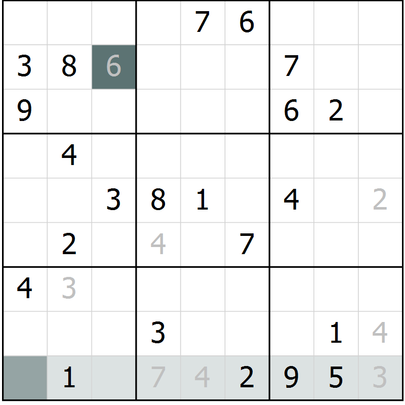 Position des candidats pour la solution de la Gr 41 page 43 du magazine de sudoku Expert n° 019
