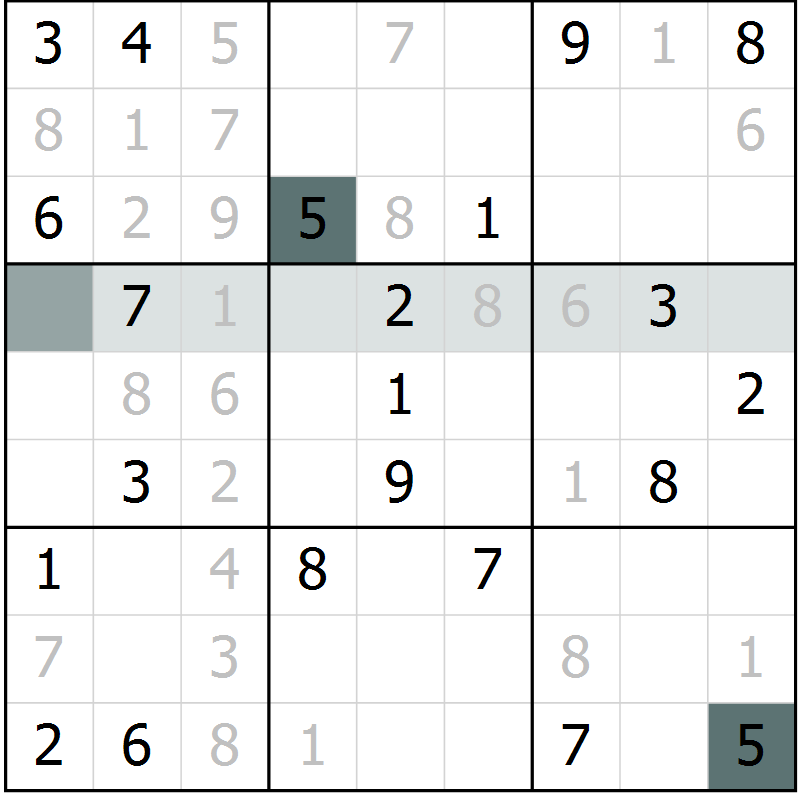 Position des candidats pour la solution de la Gr 42 page 44 du magazine de sudoku Expert n° 019