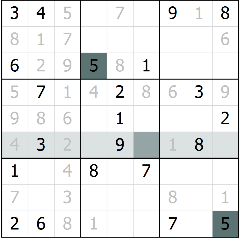 Position des candidats pour la solution de la Gr 42 page 44 du magazine de sudoku Expert n° 019
