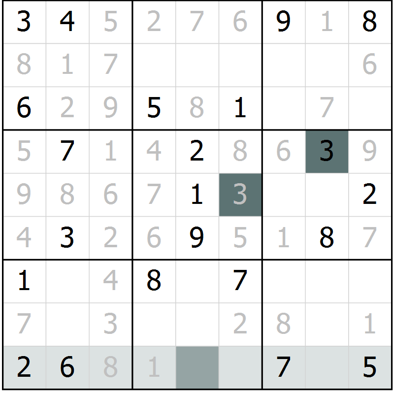 Position des candidats pour la solution de la Gr 42 page 44 du magazine de sudoku Expert n° 019