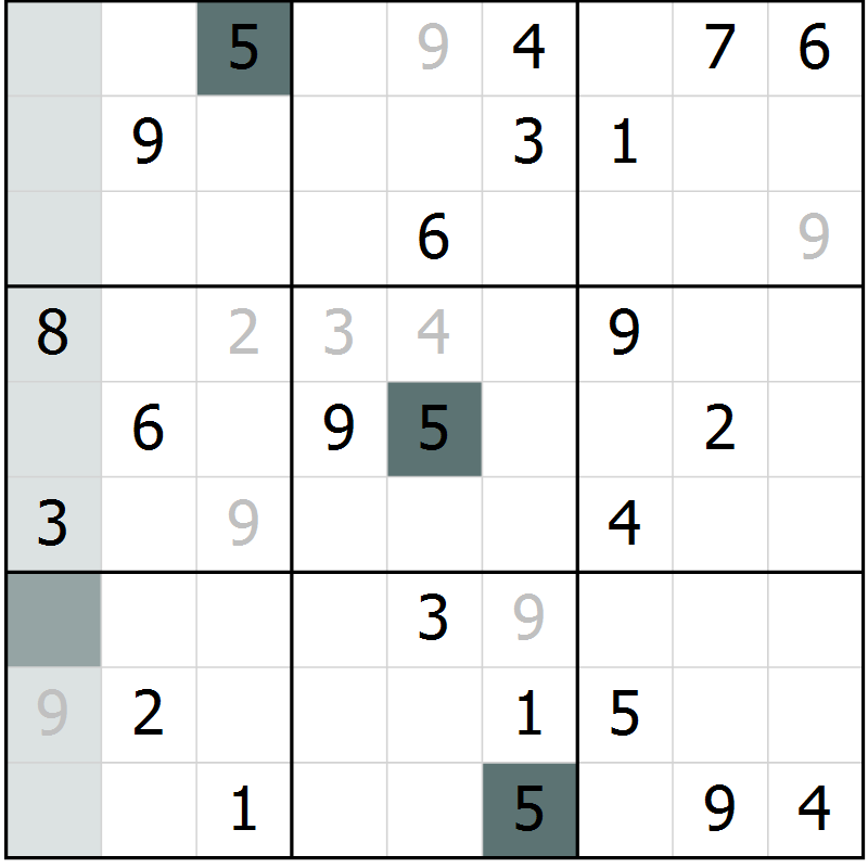 Position des candidats pour la solution de la Gr 43 page 45 du magazine de sudoku Expert n° 019