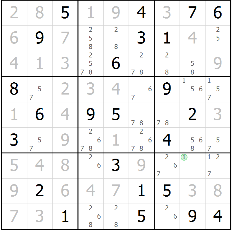 Position des candidats pour la solution de la Gr 43 page 45 du magazine de sudoku Expert n° 019