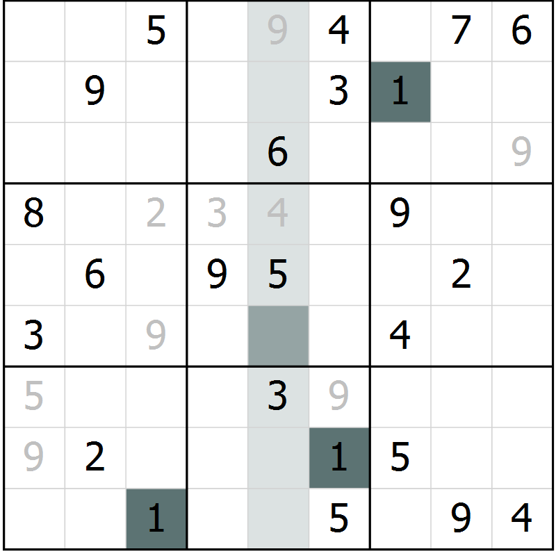 Position des candidats pour la solution de la Gr 43 page 45 du magazine de sudoku Expert n° 019