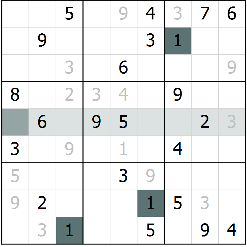 Position des candidats pour la solution de la Gr 43 page 45 du magazine de sudoku Expert n° 019