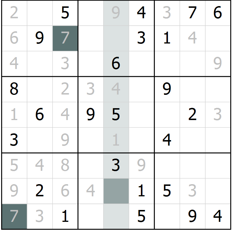 Position des candidats pour la solution de la Gr 43 page 45 du magazine de sudoku Expert n° 019