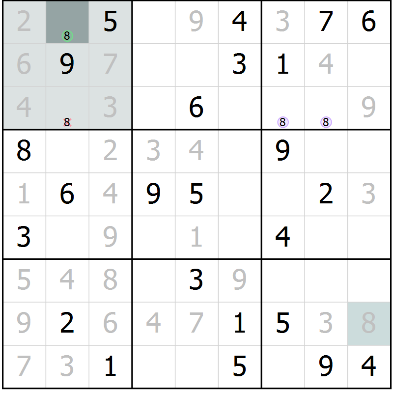 Position des candidats pour la solution de la Gr 43 page 45 du magazine de sudoku Expert n° 019