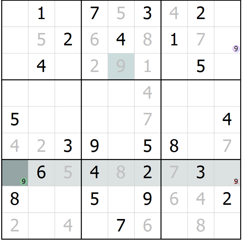 Position des candidats pour la solution de la Gr 44 page 46 du magazine de sudoku Expert n° 019
