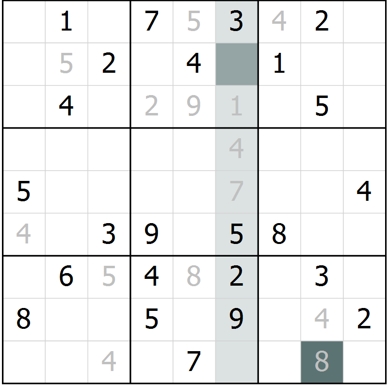 Position des candidats pour la solution de la Gr 44 page 46 du magazine de sudoku Expert n° 019