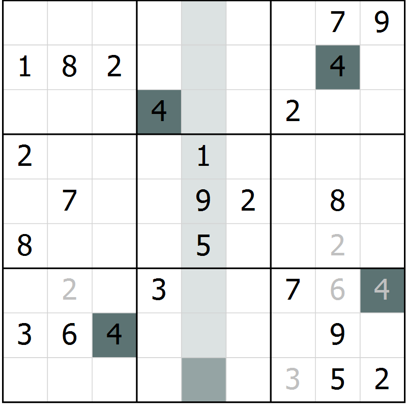 Position des candidats pour la solution de la Gr 45 page 47 du magazine de sudoku Expert n° 019