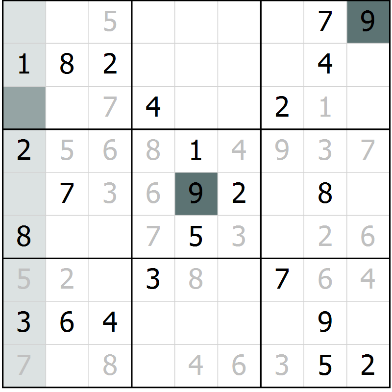 Position des candidats pour la solution de la Gr 45 page 47 du magazine de sudoku Expert n° 019