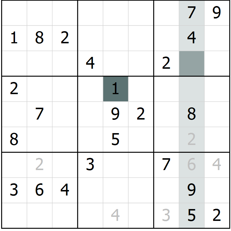 Position des candidats pour la solution de la Gr 45 page 47 du magazine de sudoku Expert n° 019