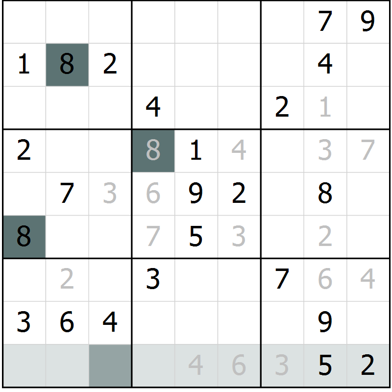 Position des candidats pour la solution de la Gr 45 page 47 du magazine de sudoku Expert n° 019