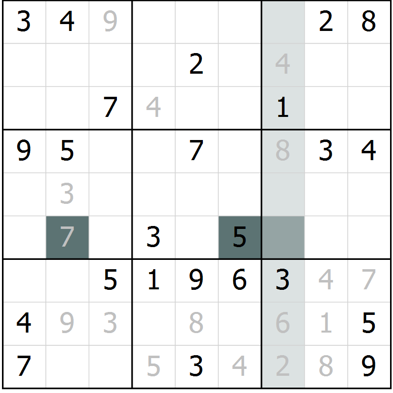 Position des candidats pour la solution de la Gr 46 page 48 du magazine de sudoku Expert n° 019