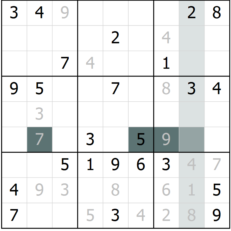 Position des candidats pour la solution de la Gr 46 page 48 du magazine de sudoku Expert n° 019