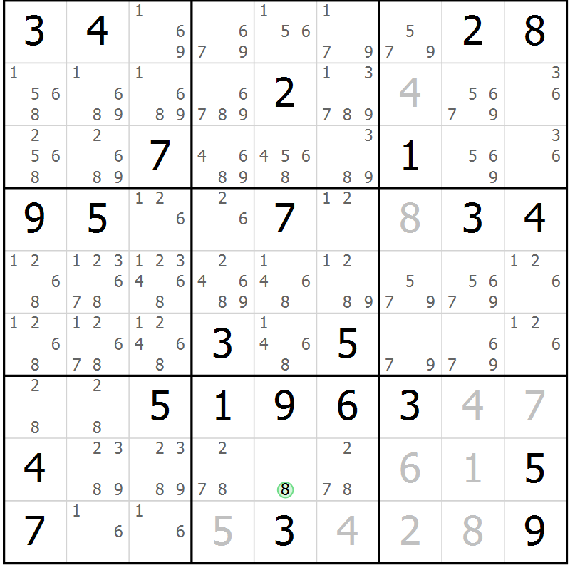 Position des candidats pour la solution de la Gr 46 page 48 du magazine de sudoku Expert n° 019