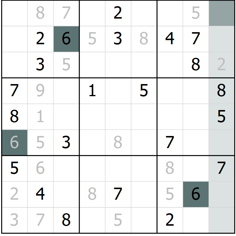 Position des candidats pour la solution de la Gr 47 page 49 du magazine de sudoku Expert n° 019